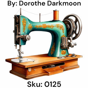 Turquoise Sewing Machine - Round Drill AB