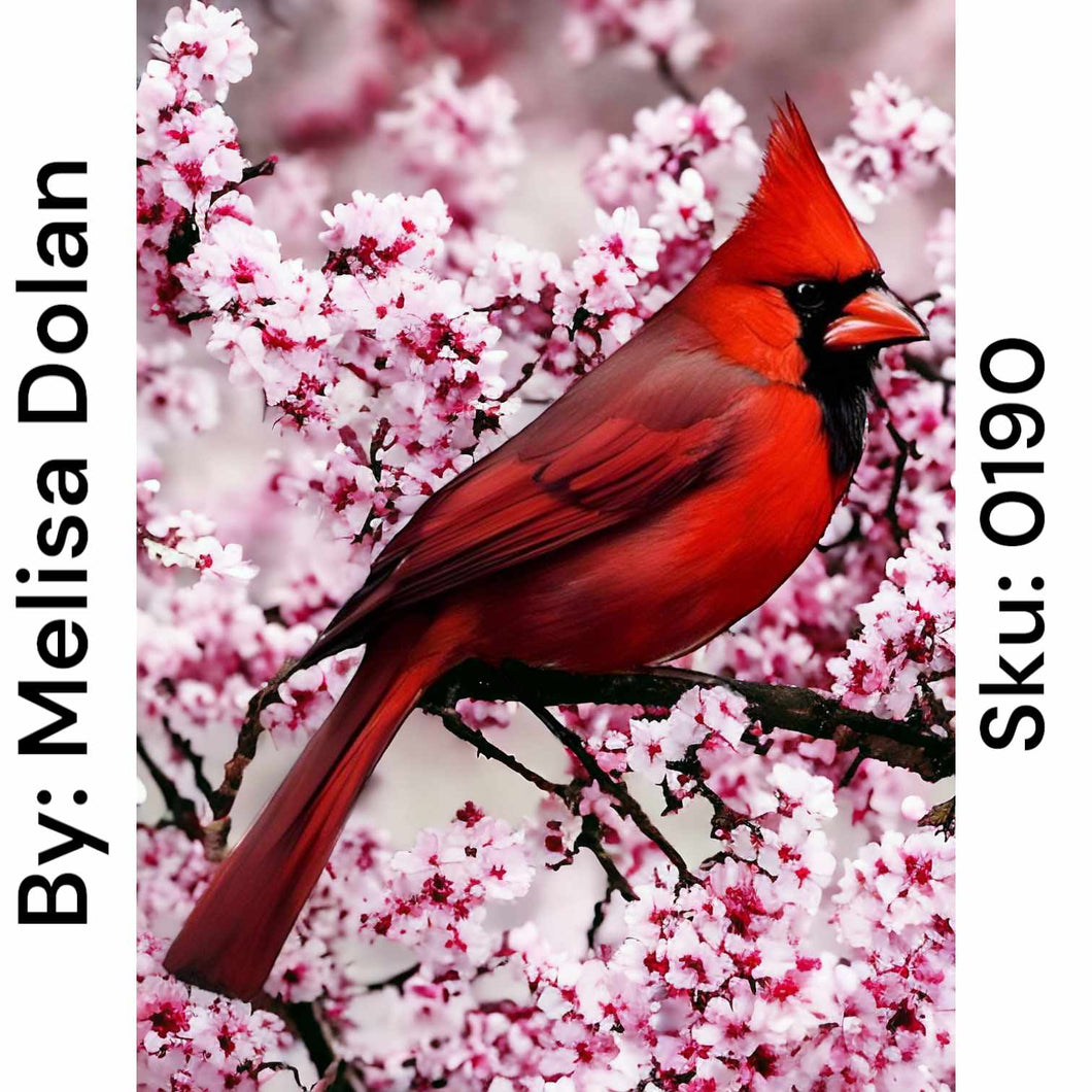 Cherry Blossom Cardinal - Round Drill AB