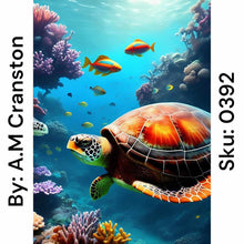 Load image into Gallery viewer, Swimming Turtle and Fish - Round Drill AB
