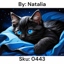 Load image into Gallery viewer, Blue Eyed Black Cat - Square Drill AB

