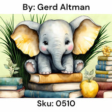 Load image into Gallery viewer, Elephant on Books - Round Drill AB
