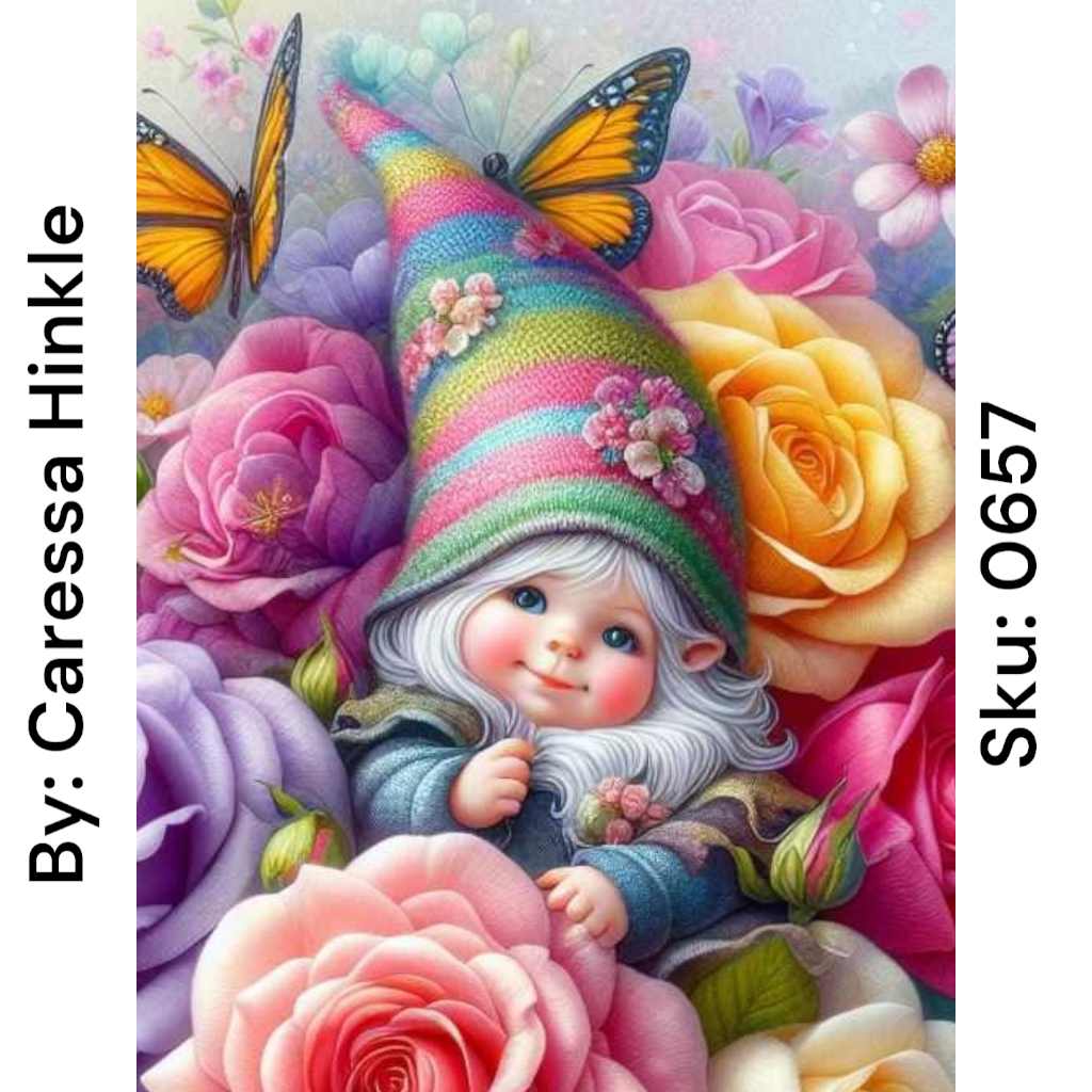 Pastel Rose Gnome - Round Drill AB