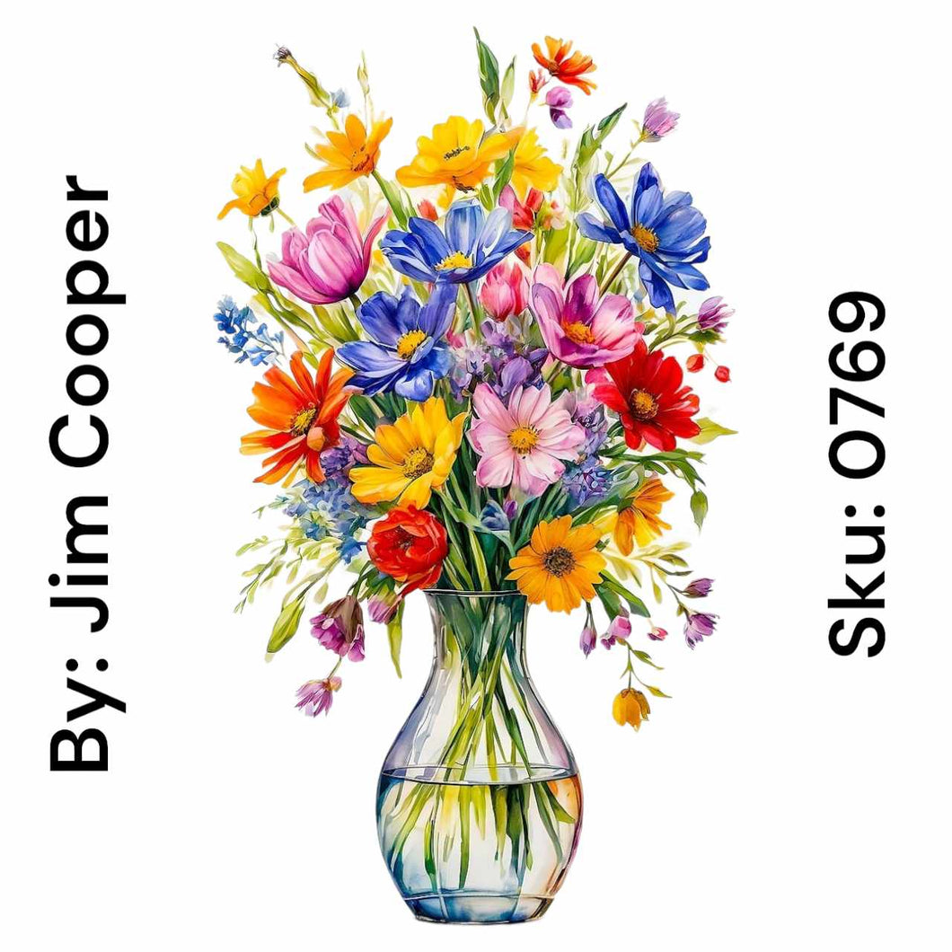 Glass Bouquet Vase - Square Drill AB