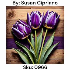 Purple Tulip Trio - Square Drill AB