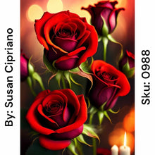 Load image into Gallery viewer, Vibrant Red Roses - Round Drill AB
