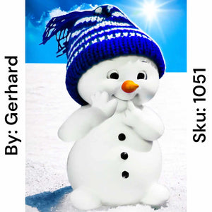 Blue Hat Snowman - Square Drill AB