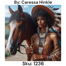 Load image into Gallery viewer, Native African Woman and Horse - Round Drill AB
