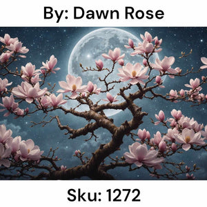 Moonlit Cherry Blossom Tree - Round Drill AB
