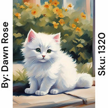 Load image into Gallery viewer, White Kitten - Round Drill AB
