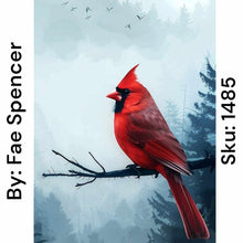 Load image into Gallery viewer, Perched Red Cardinal - Square Drill AB
