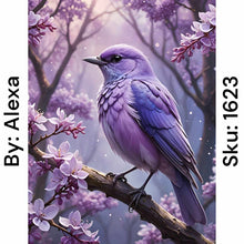 Load image into Gallery viewer, Purple Cherry Blossom and Bird - Round Drill AB
