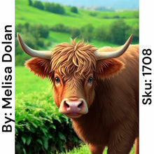 Load image into Gallery viewer, Highland Cow with Horns - Square Drill AB
