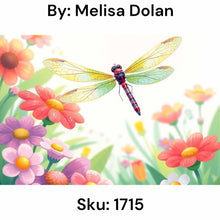 Load image into Gallery viewer, Dragonfly &amp; Flowers - Round Drill AB
