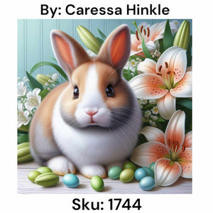 Easter Lilies and Bunny - Round Drill AB