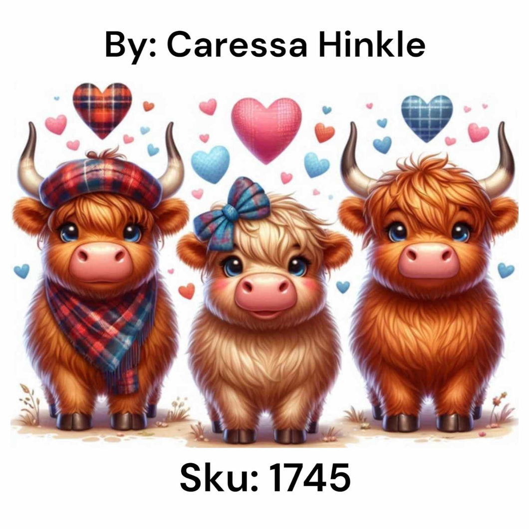 Cuddly Baby Cows - Round Drill AB
