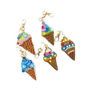 Ice Cream Cone Keychain Set