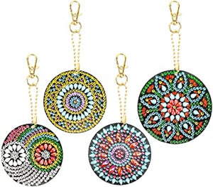 Round Mandala Keychain Set