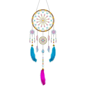 Large Dreamcatcher - Yellow and Blue Mandala