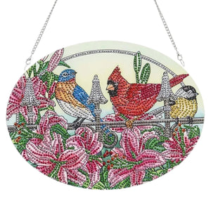 Acrylic Wall Hanging - Birds and Flowers