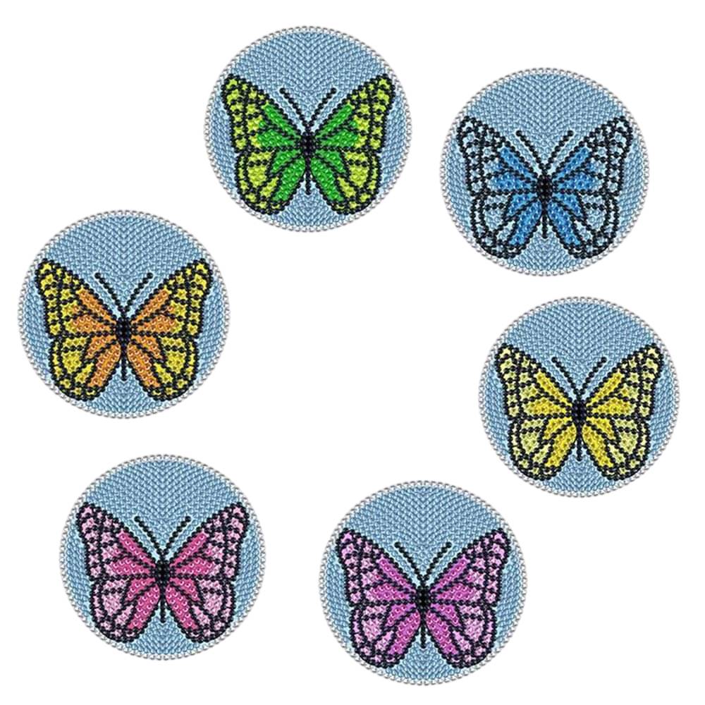 Coaster Set - Light Blue Butterfly