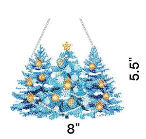 Acrylic Wall Hanging - Blue Ornament Trees