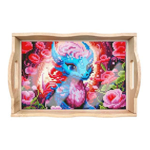 Wood Serving Tray - Blue Dragon