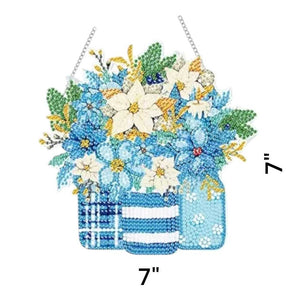 Acrylic Wall Hanging - Blue Flower Jars