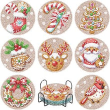 Load image into Gallery viewer, Coaster Set - Tan Christmas
