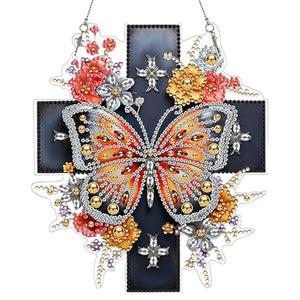 Acrylic Wall Hanging - Butterfly Cross