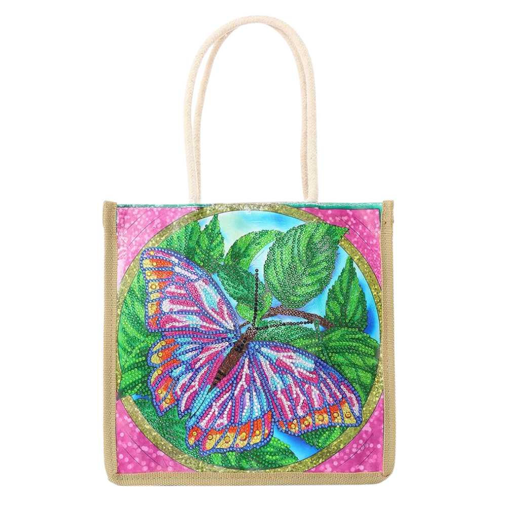 Rope Tote Bag - Butterfly Leaves