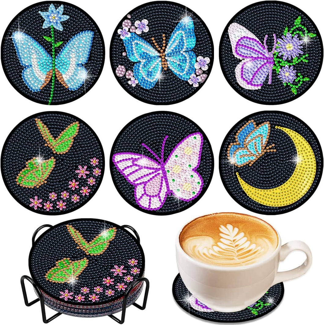 Coaster Set - Black Butterfly