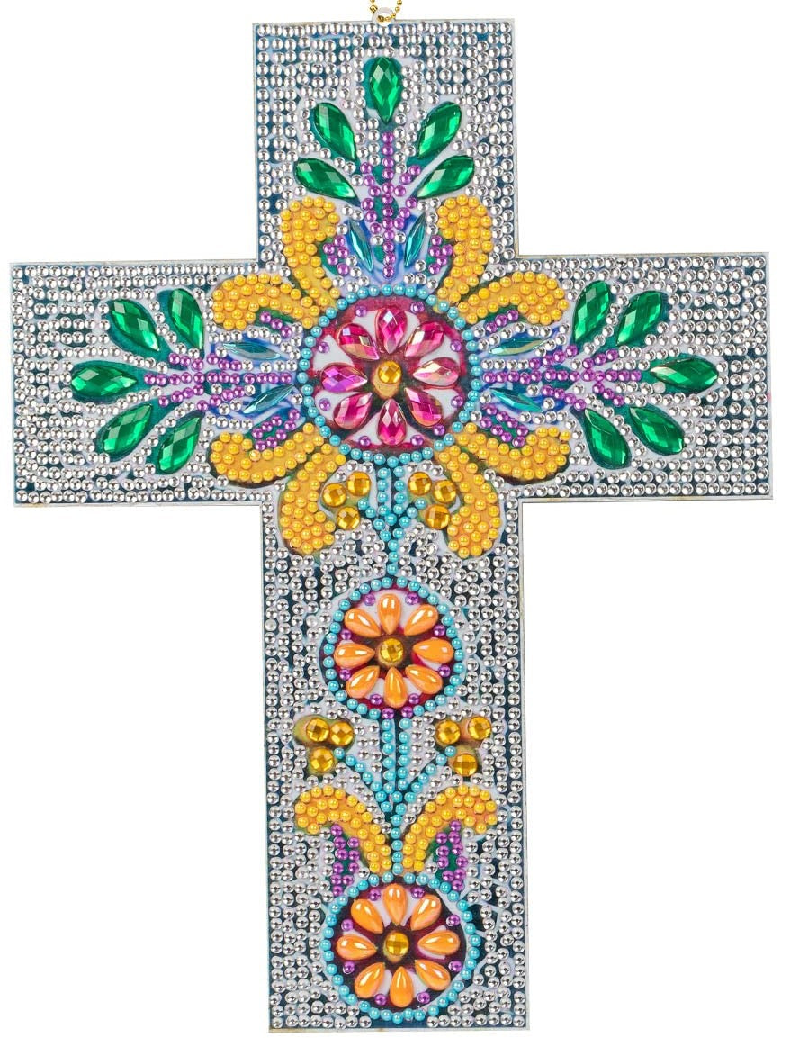 Cross Wall Hanging - Flowered 2