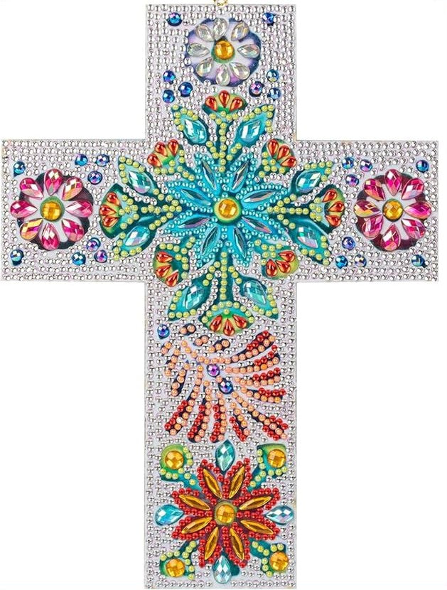 Cross Wall Hanging - Flowered 3