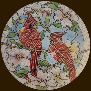 Acrylic Wall Hanging - Large Cardinal Duo