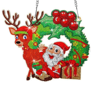 Wood Wall Hanging - Santa and Reindeer