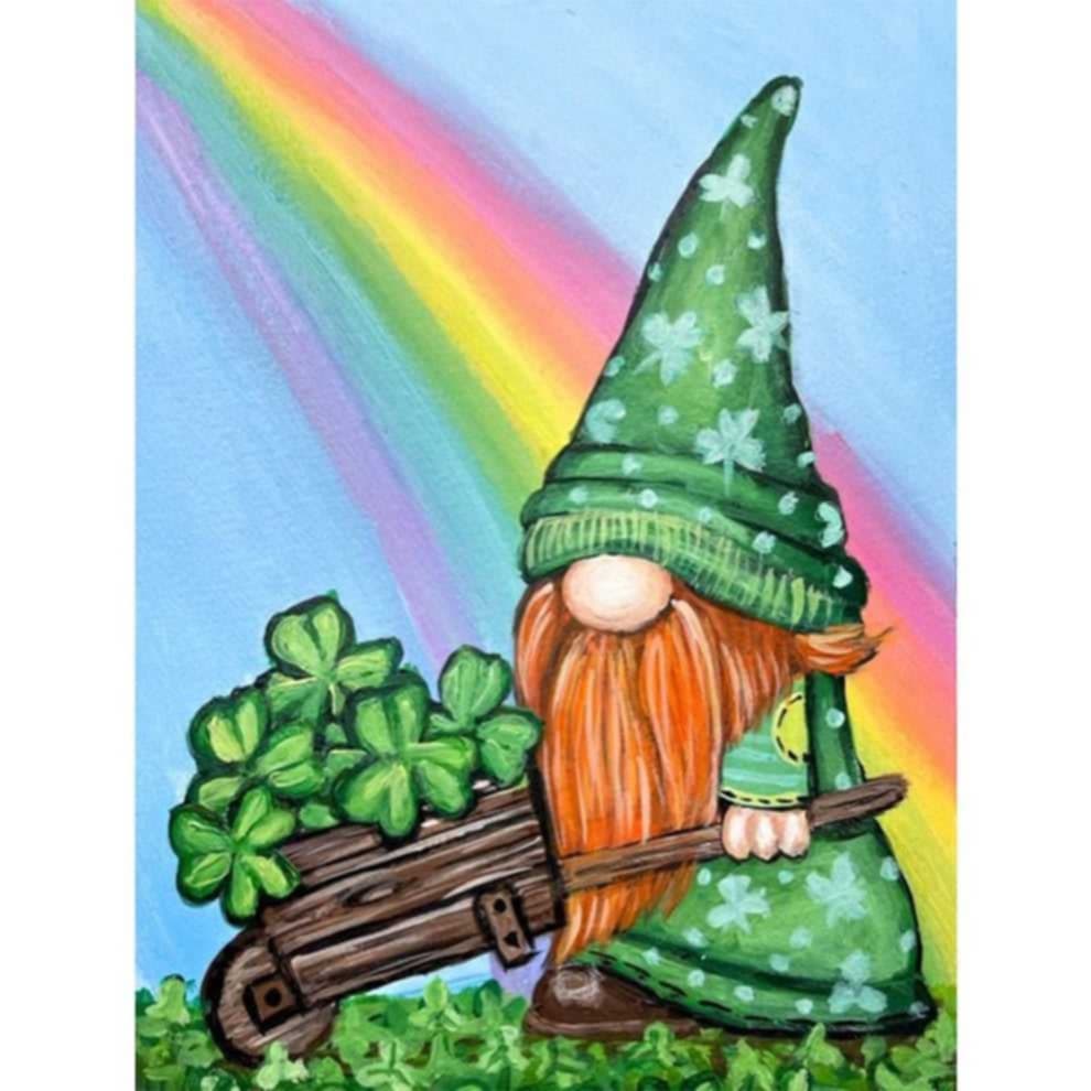 Clover and Rainbow Gnome - Round Drill AB