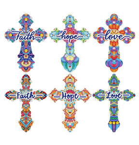 Acrylic Wall Hanging - Crosses (6 Piece)