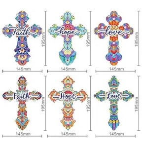 Acrylic Wall Hanging - Crosses (6 Piece)