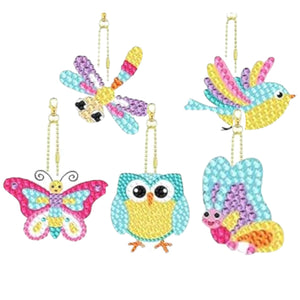 Bugs and Birds Keychain Set