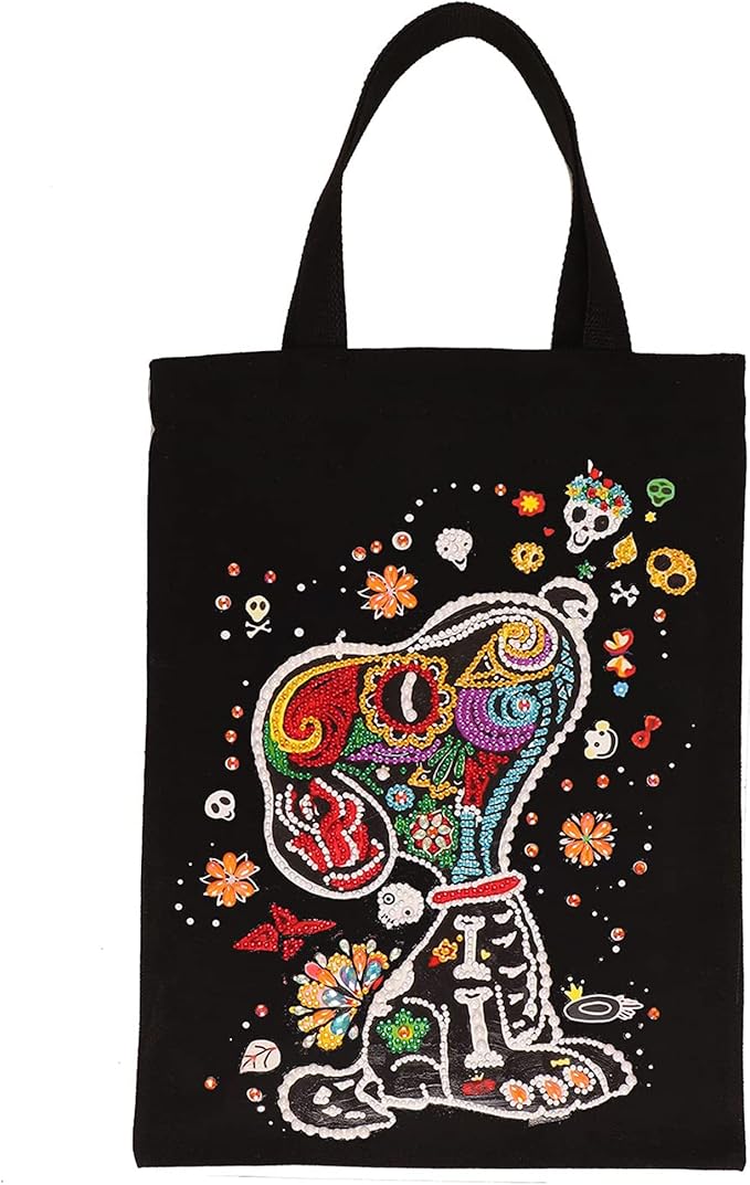 Black Canvas Tote Bag - Dog