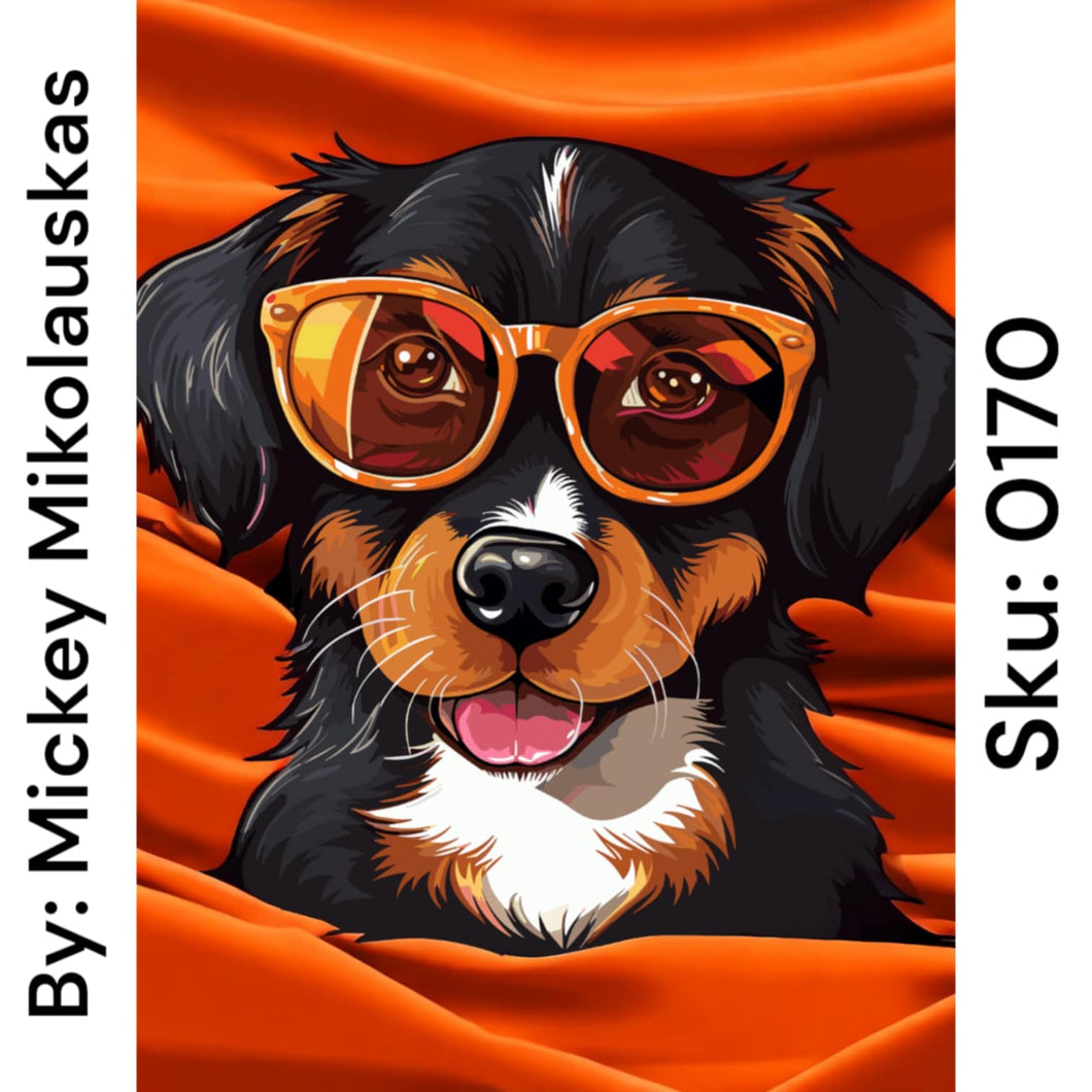 Dog with Orange Glasses - Square Drill AB