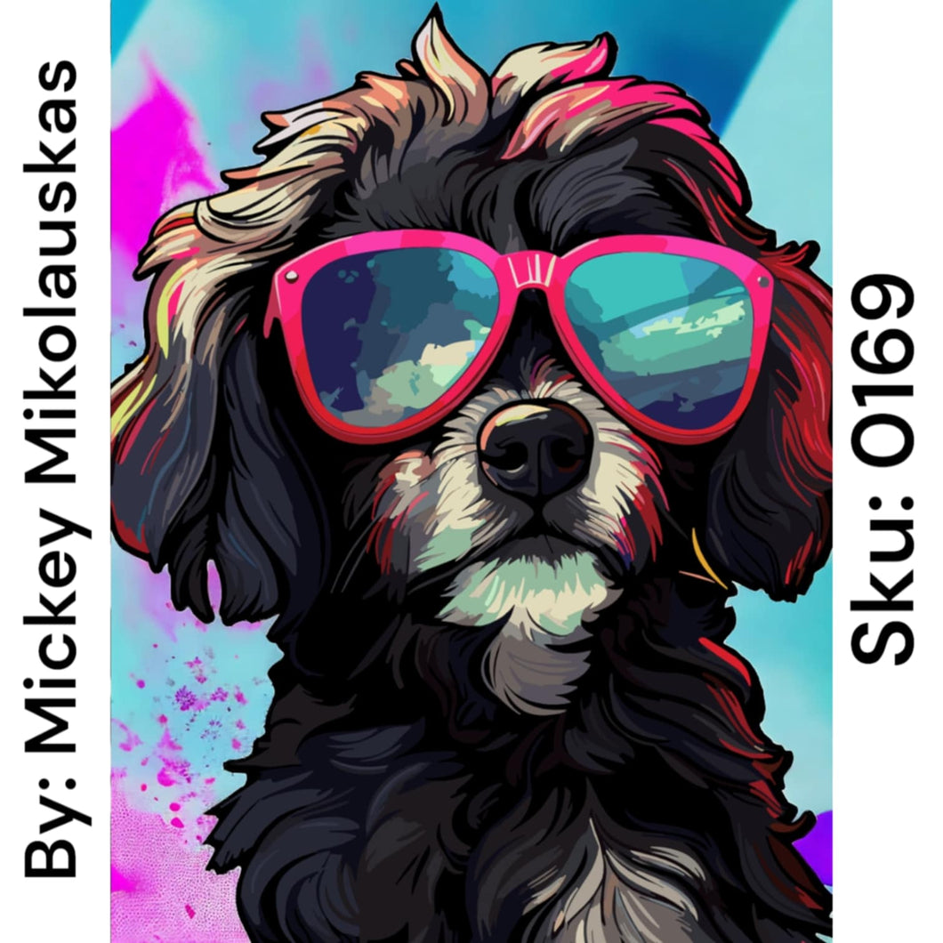 Dog with Pink Glasses - Square Drill AB