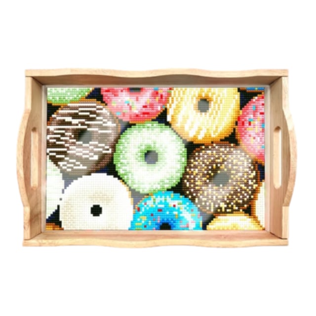 Wood Serving Tray - Donuts