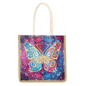 Rope Tote Bag - Fire and Ice Butterfly