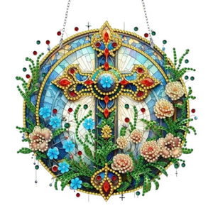 Acrylic Wall Hanging - Floral Cross