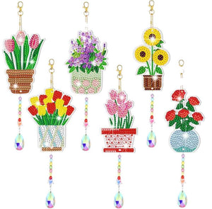 Suncatcher - Flower Pots (6 Pack)