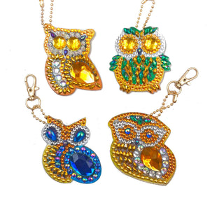 Big Eyed Owl Keychain Set