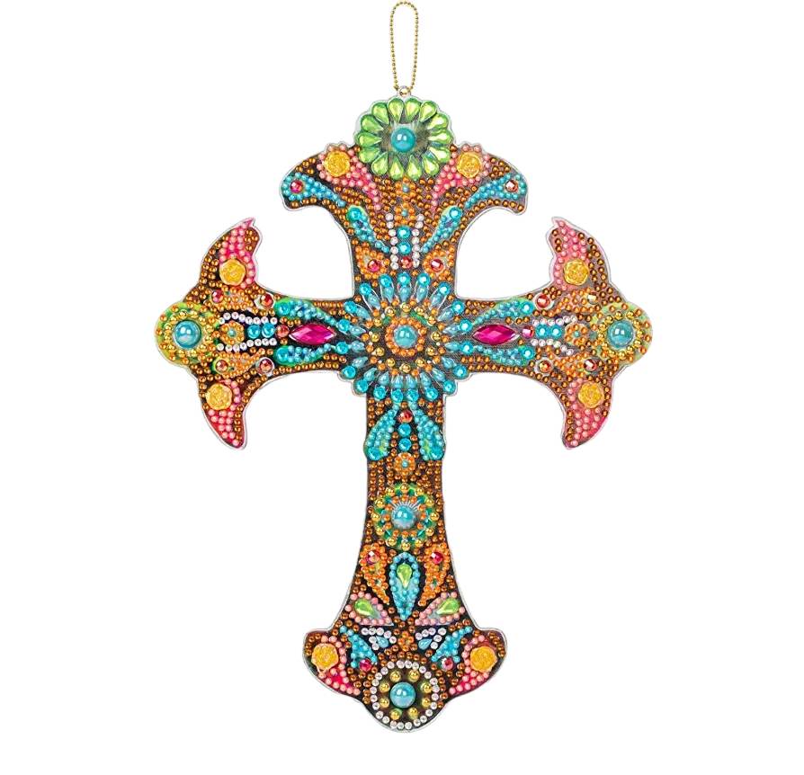 Cross Wall Hanging - Flowered 5