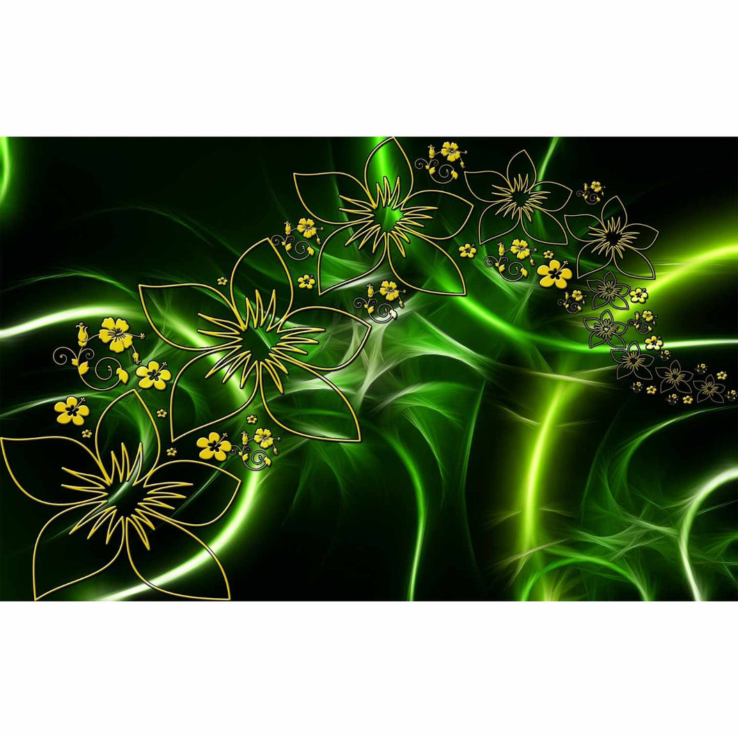 Green Flower Abstract - Round Drill AB