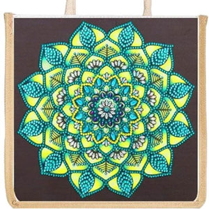 Rope Tote Bag - Green Mandala